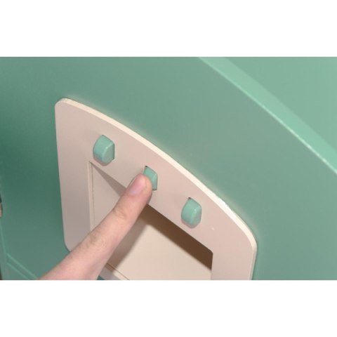 KUCHNIA DREWNIANA DLA DZIECI PODŚWIETLANE PALNIKI LAMPKA LED 90x30x90CM ZIELONA