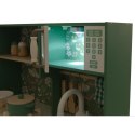 KUCHNIA DREWNIANA DLA DZIECI PODŚWIETLANE PALNIKI LAMPKA LED 90x30x90CM ZIELONA