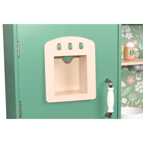 KUCHNIA DREWNIANA DLA DZIECI PODŚWIETLANE PALNIKI LAMPKA LED 90x30x90CM ZIELONA