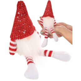 MIKOŁAJ GNOM DEKORACYJNY SIEDZĄCY CZERWONY 13+10CM
