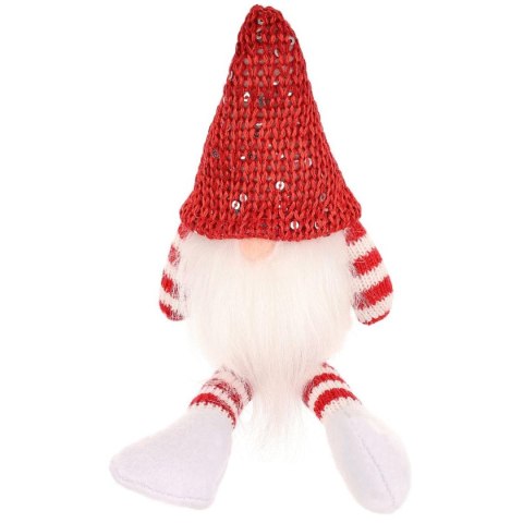 MIKOŁAJ GNOM DEKORACYJNY SIEDZĄCY CZERWONY 13+10CM