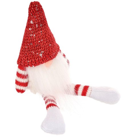 MIKOŁAJ GNOM DEKORACYJNY SIEDZĄCY CZERWONY 13+10CM