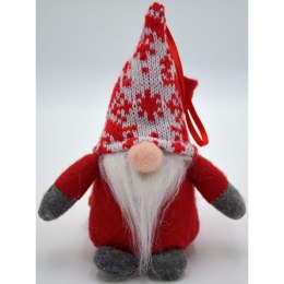 MIKOŁAJEK DEKORACYJNY Z WORKIEM NA PREZENT 15CM CZERWONY