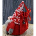 MIKOŁAJEK DEKORACYJNY Z WORKIEM NA PREZENT 15CM CZERWONY