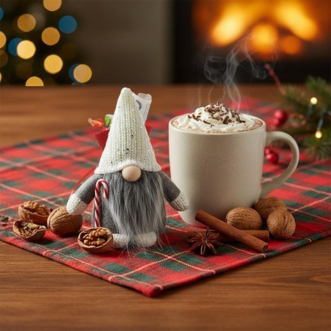 MIKOŁAJEK DEKORACYJNY Z WORKIEM NA PREZENT 15CM CZERWONY