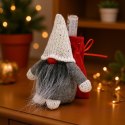 MIKOŁAJEK DEKORACYJNY Z WORKIEM NA PREZENT 15CM CZERWONY