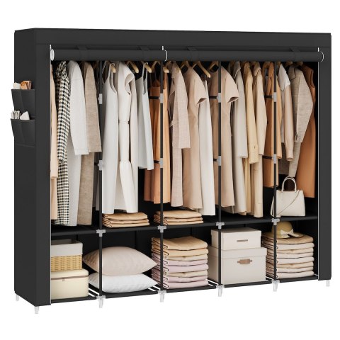 Szeroka modułowa garderoba szafa czarna