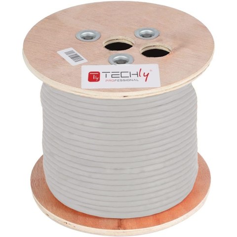TECHLY Kabel skrętka Cat5e F/UTP drut LSZH 305 m 100% Cu szary ITP-C5F-305-RIS