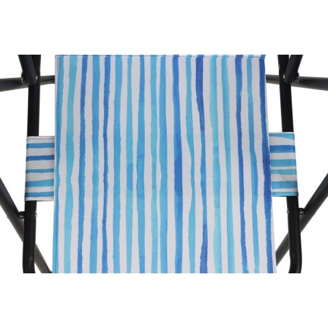 KRZESŁO TURYSTYCZNE Z PODŁOKIETNIKAMI 52x44x75CM SKŁADANE BLUE LINES