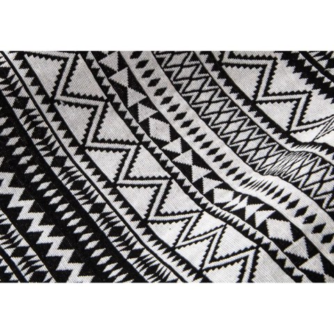 HAMAK OGRODOWY 1 OSOBOWY 200X100CM Z DRĄŻKIEM ETNO CZARNO-BIAŁY