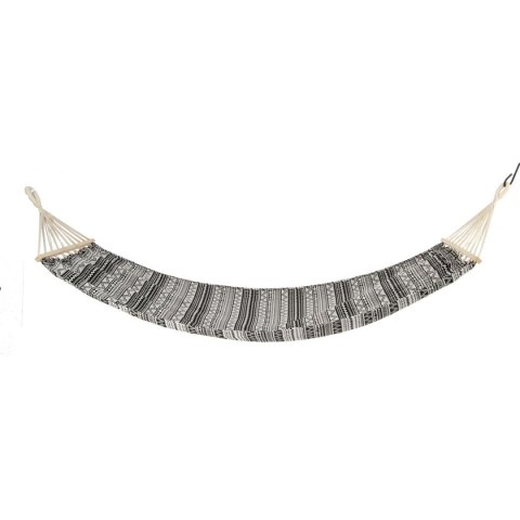 HAMAK OGRODOWY 1 OSOBOWY 200X100CM Z DRĄŻKIEM ETNO CZARNO-BIAŁY