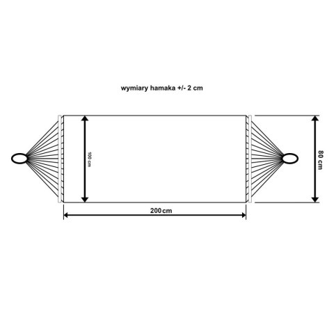 HAMAK OGRODOWY 1 OSOBOWY 200X100CM Z DRĄŻKIEM ETNO CZARNO-BIAŁY