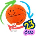 PIŁKA EMOJI 23CM Z NÓŻKAMI DO KOSZYKÓWKI POMARAŃCZOWA