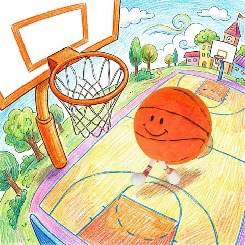 PIŁKA EMOJI 23CM Z NÓŻKAMI DO KOSZYKÓWKI POMARAŃCZOWA