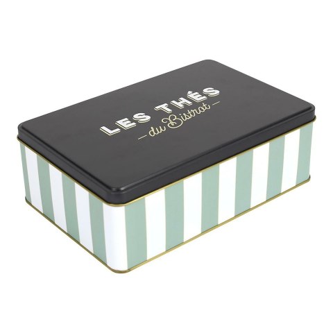 Puszka na herbatę Bistrot zielone pasy