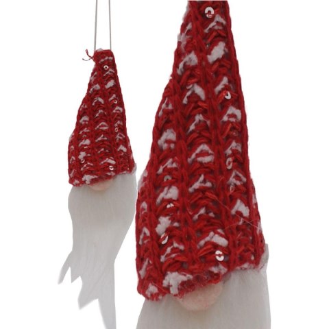 ZAWIESZKA DEKORACYJNA MIKOŁAJ 11CM CEKINY CZERWONY