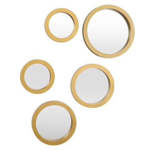 Zestaw 5 okrągłych luster LARA złote