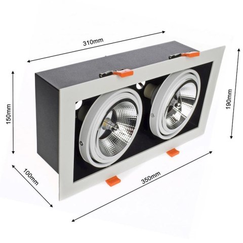 Lampa podtynkowa Plaza biała 2xGU10