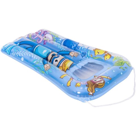 MATERAC PLAŻOWY Z OKIENKIEM PODWODNY ŚWIAT 74x48CM 37591 - NIEBIESKI