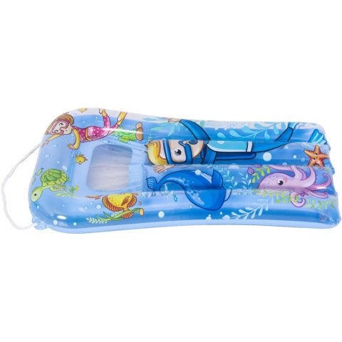 MATERAC PLAŻOWY Z OKIENKIEM PODWODNY ŚWIAT 74x48CM 37591 - NIEBIESKI