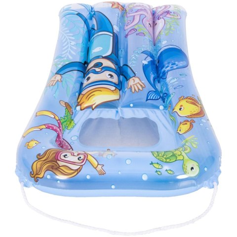 MATERAC PLAŻOWY Z OKIENKIEM PODWODNY ŚWIAT 74x48CM 37591 - NIEBIESKI