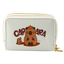 Portfel Dwukomorowy Przegrody na Karty Kapibara Biały 12,5 x 8,5cm