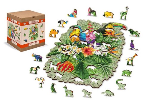Drewniane Puzzle z figurkami - Tęczowy kot rozm. L, 274 elementów