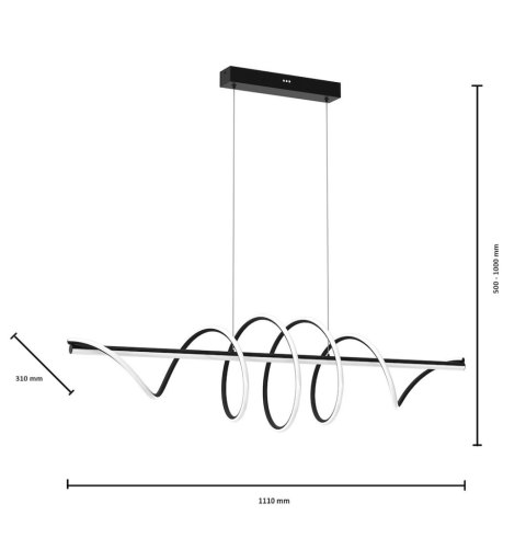 Lampa Wisząca TWIST Czarny 90W LED