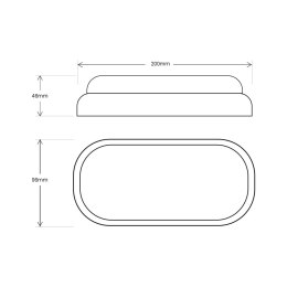 Oprawa sufitowa DAVO Owalna Biała 8W LED 4000K IP64