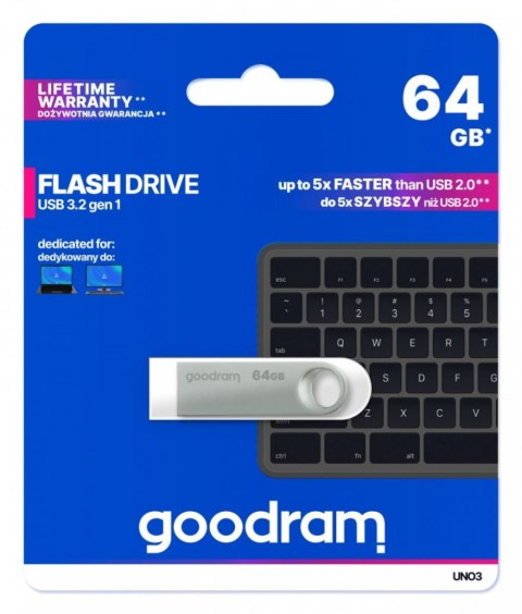 Pendrive GOODRAM UNO3-0640S0R11 (64 GB /Srebrny )