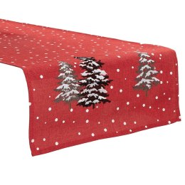 Bieżnik ŚNIEŻNA MAGIA 40x140 cm czerwony