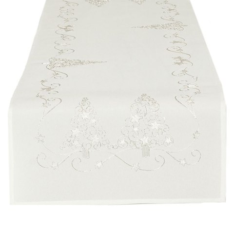 Bieżnik ŚWIĄTECZNY BLASK 40x140 cm biały