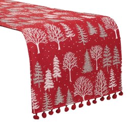 Bieżnik ZIMOWA MAGIA 24x90 cm czerwony