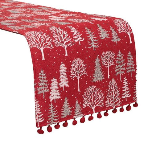 Bieżnik ZIMOWA MAGIA 24x90 cm czerwony