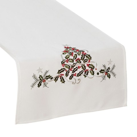 Bieżnik z haftem ZIELONY UROK 40x160 cm