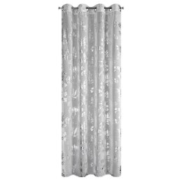 Firana DELIA srebrne liście 140x250 cm