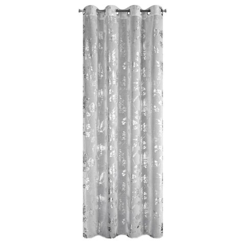 Firana DELIA srebrne liście 140x250 cm