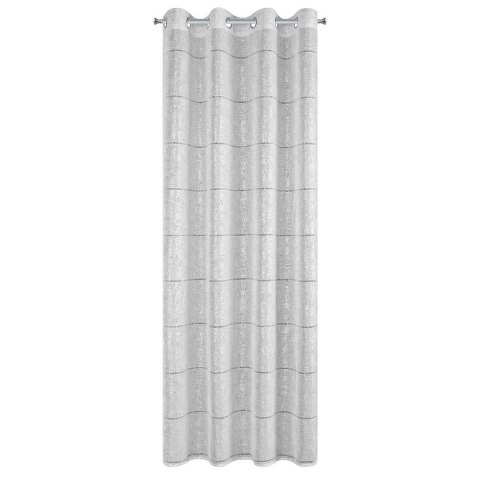 Firana KATY srebrny nadruk 140x250 cm