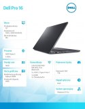 Laptop Dell Pro 16 PC16255/AMD Ryzen 5 PRO 230/16GB/1TB SSD CL25/16.0 FHD+/Radeon 760M/FgrPr/FHD/IR Cam/Mic/WLAN+BT/Backlit Kb/3