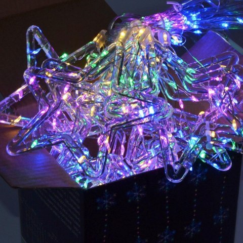 LAMPKI CHOINKOWE KURTYNA ŚWIETLNA 200x200 CM 415LED GWIAZDKI MULTIKOLOR