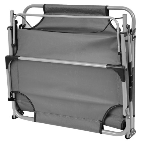 ŁÓŻKO TURYSTYCZNE SKŁADANE 3- POZYCYJNE 188X73X28CM CIEMNO SZARE