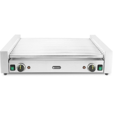 Podgrzewacz grill rolkowy do parówek hot-dogów dwustrefowy XL 14 rolek 65 cm 2000 W