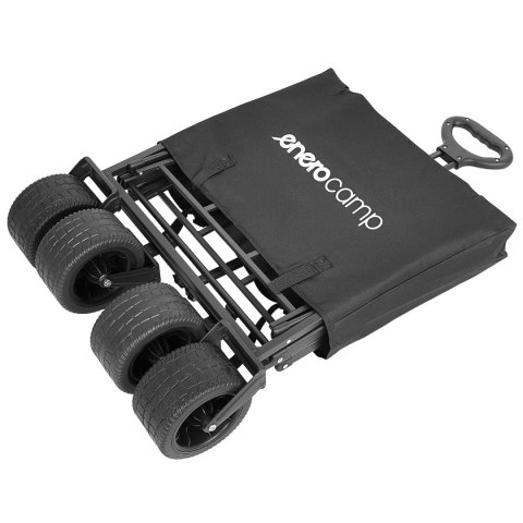 WÓZEK TURYSTYCZNO PLAŻOWY DELUXE SKŁADANY 90x57x73-96CM Z UCHWYTEM CZARNY