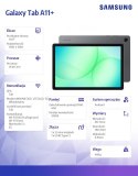 Tablet Galaxy Tab A11+ X236 10.9 cala 5G 6/128GB Szary Enterprise Edition