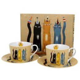 2 filiżanki ze spodkami Koci Świat PARTY 230 ml