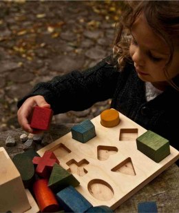 Drewniane Klocki do Sortowania Kształtów - Kolorowe