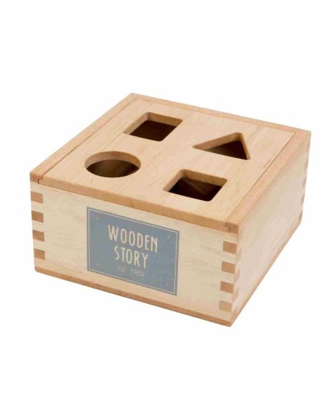 Drewniany Box do Sortowania Kształtów - Naturalny