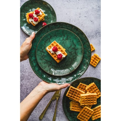 KOMPLET OBIADOWY OMBRES DLA 6 OSÓB 18 ELEM. GREEN GREY