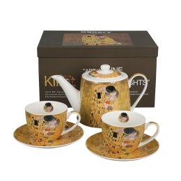Zestaw 2 filiżanki ze spodkami + dzbanek z zaparzaczem Klimt