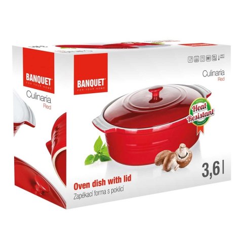 BRYTFANNA CERAMICZNA Z POKRYWĄ DO ZAPIEKANIA 3,6L BANQUET CULINARIA